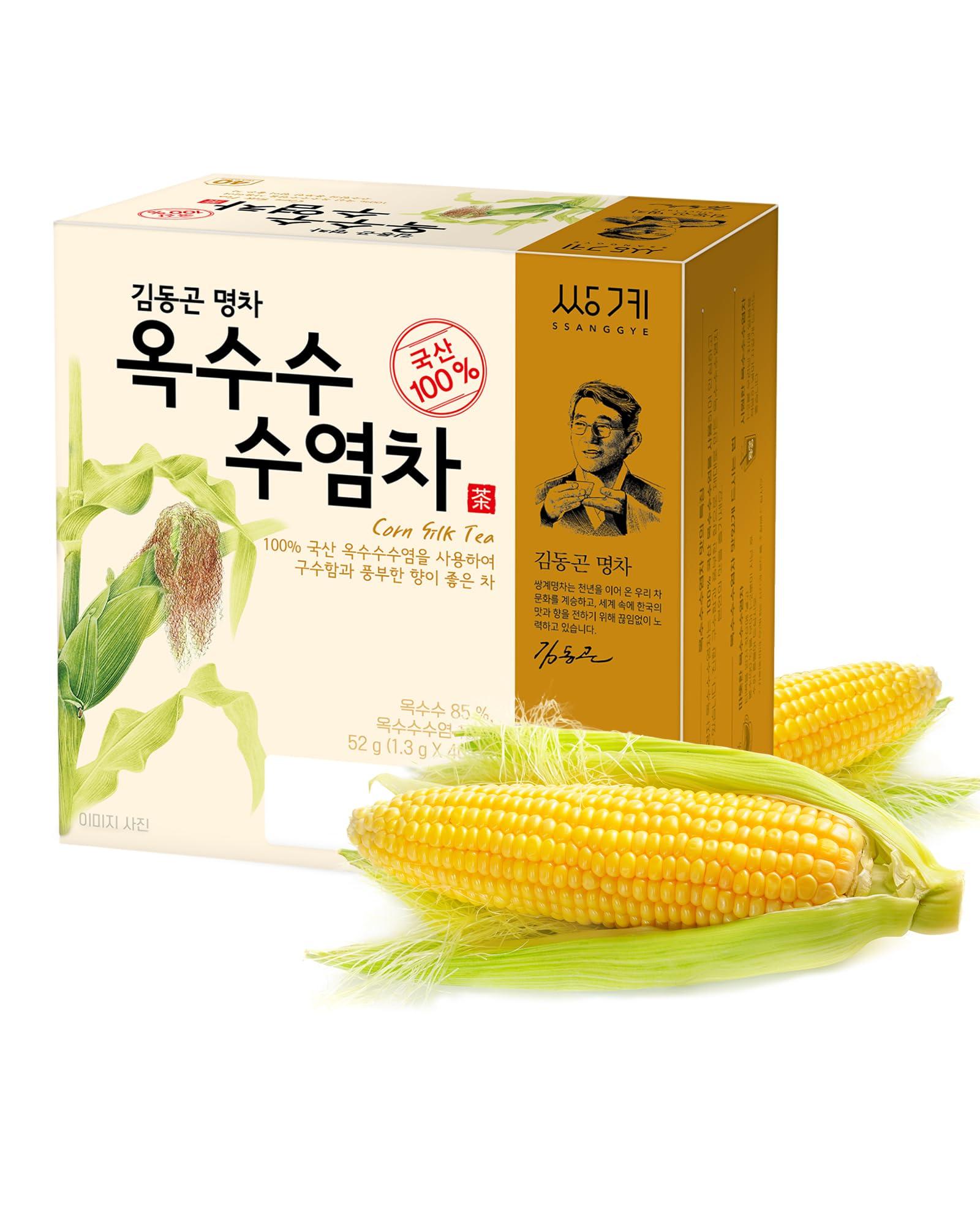 SSANGGYE Ssanggye Corn Silk Tea 1.3g X 40 Tea Bags Herbal Premium Tea Refreshing Savory Sweet Flavor 4 Seasons Made in Korea