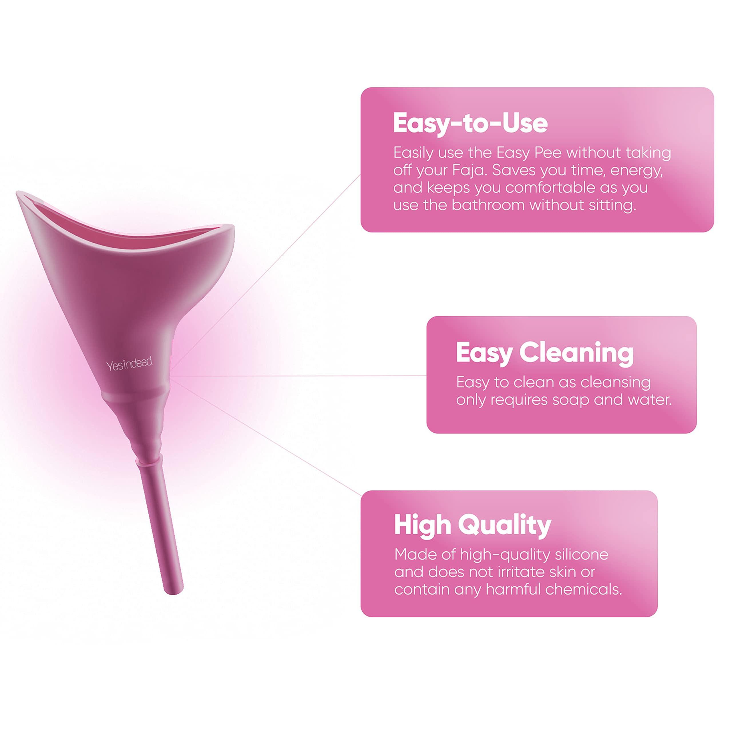 YESINDEED The Original YESINDEED Female Urination Device Silicone Funnel Urine Portable Urinal for Women Standing Up to Pee Reusable Easy to Clean, for After Surgery, Outdoor Activities +Extension Tube (Lilac)