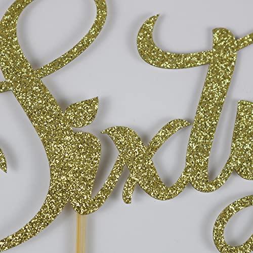 Bekaterea Gold Glitter Sixty Cake Topper,60th Birthday Cake Topper,Cheers to 60 Years Old,60th Anniversary /60th Birthday Party Decorations Supplies