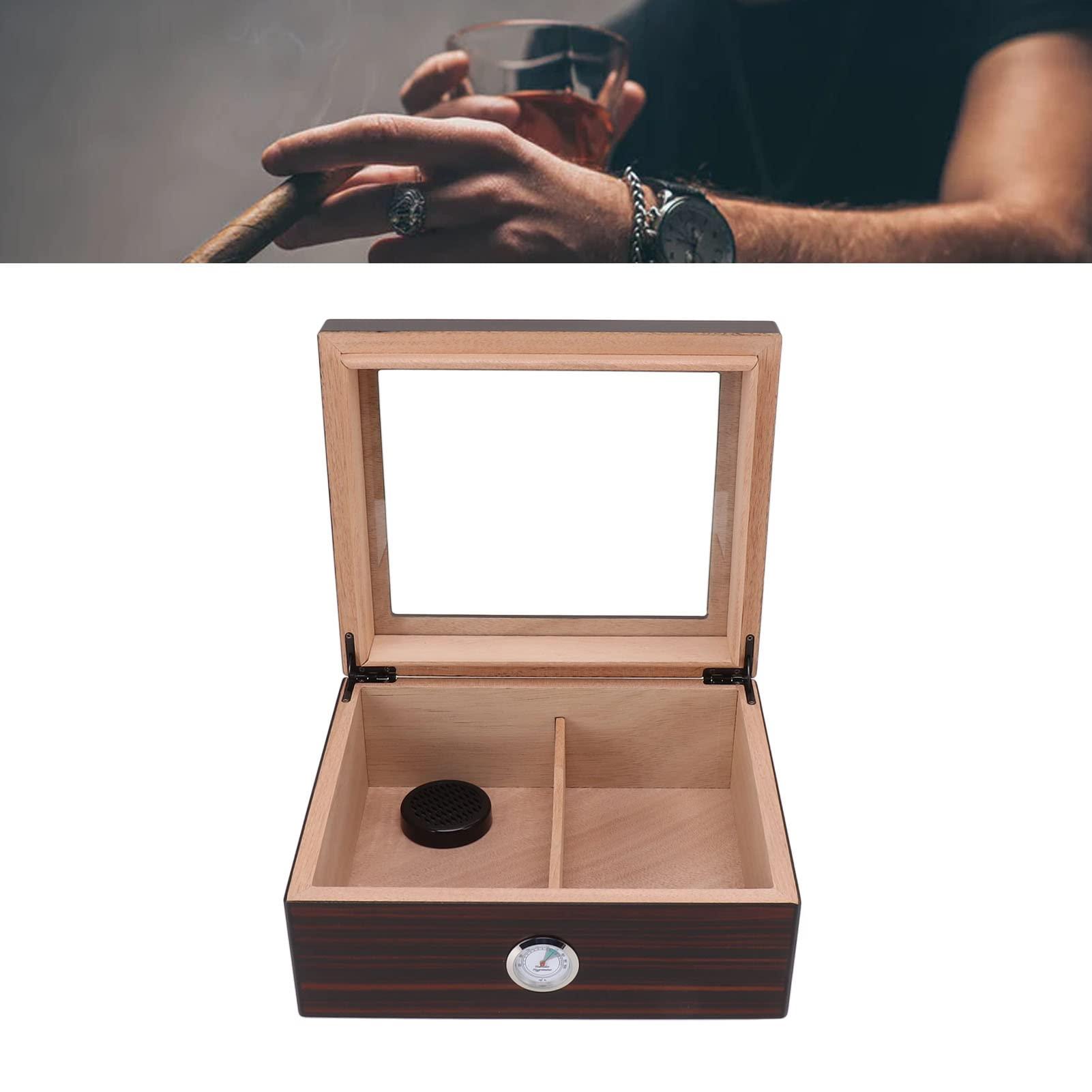Xcello Xcello Wood Cigar Humidor with Clear Top Desktop Cigar Box for 50 Cigars, Hygrometer Included