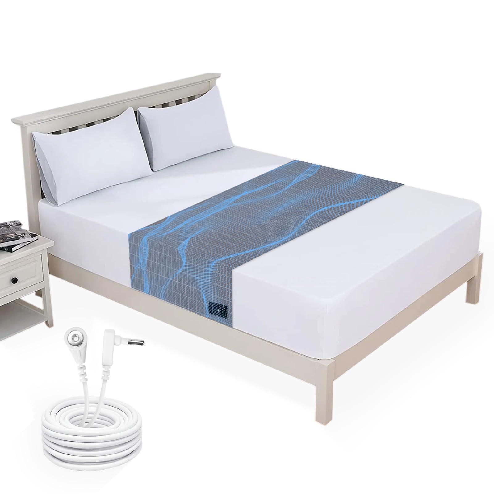 VAJOOCLL Grounding Sheet- 5% Silver Fiber with Grounding Cord, Grounding Sheets for Better Sleep and Native Health (35x90Inch).