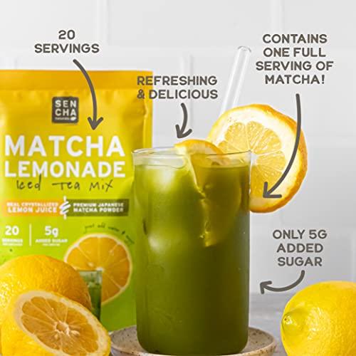 SENCHA NATURALS SEN CHA Naturals Instant Matcha Lemonade Tea Mix | Authentic Japanese Green Tea Powder & Real Crystallized Lemon Juice, 7 oz (Pack of 1)