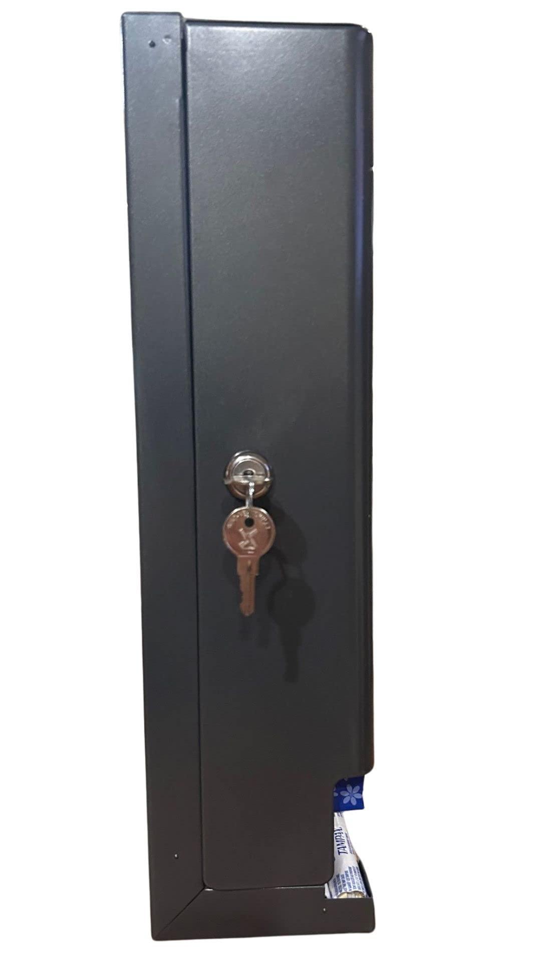 GG Golden Group International Tampon & sanitary napkin free vending dispenser for public restroom, steel cabinet with lock, wall mountable, gray SD9000GY