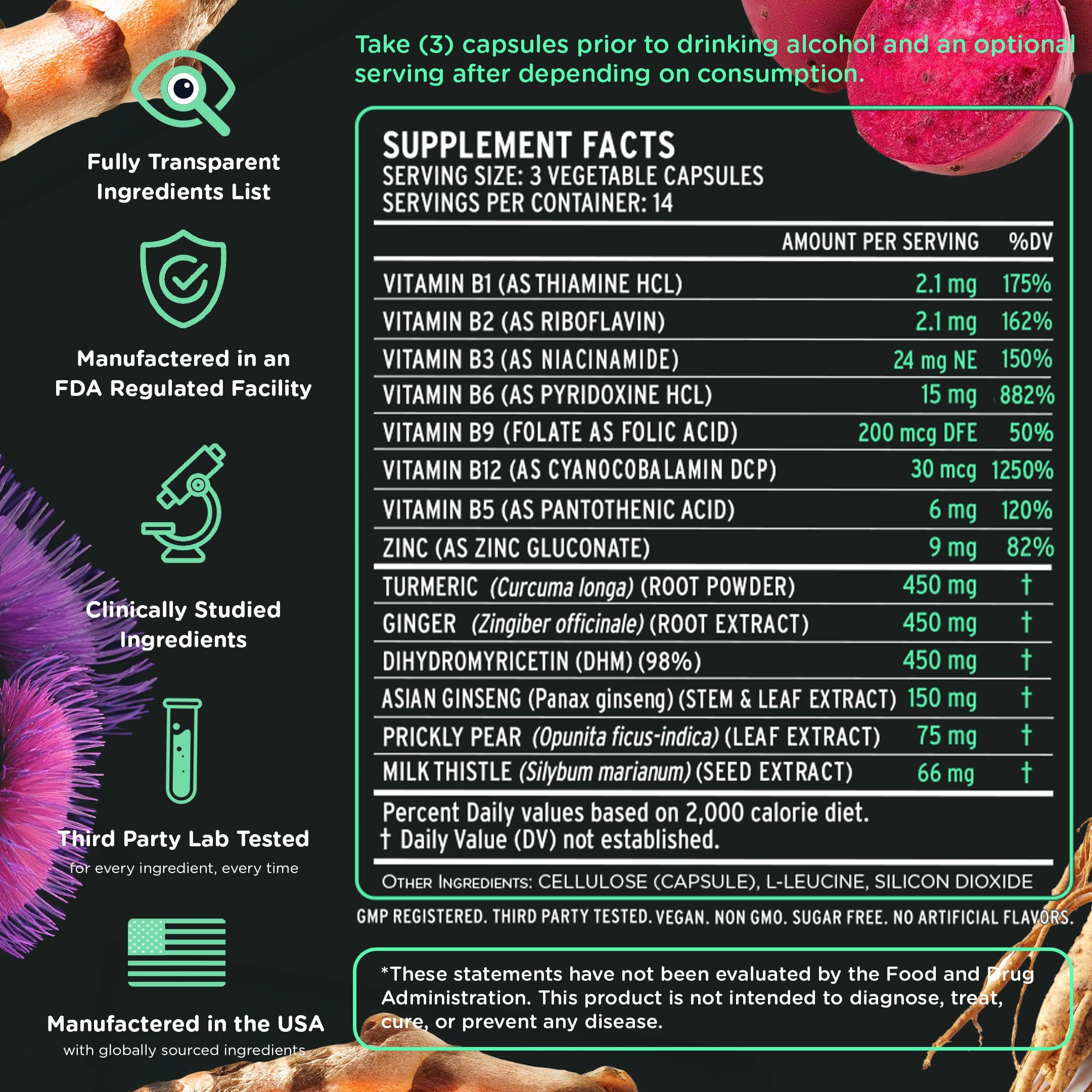 SuperBonsai SuperBonsai Super Recovery Capsules for Post Celebration and Morning Relief - All Natural Holistic Support - 3 Capsules Taken Before Drinking and an Optional Serving After (14 Servings)