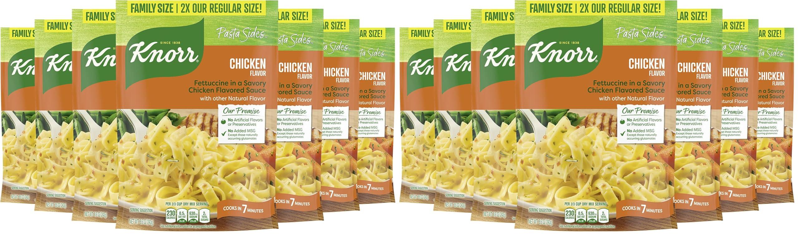Knorr Knorr Pasta Sides For a Delicious Easy Pasta Meal Chicken Fettuccine No Artificial Flavors Or Preservatives 8.6 oz, 7 Count (Pack of 2)