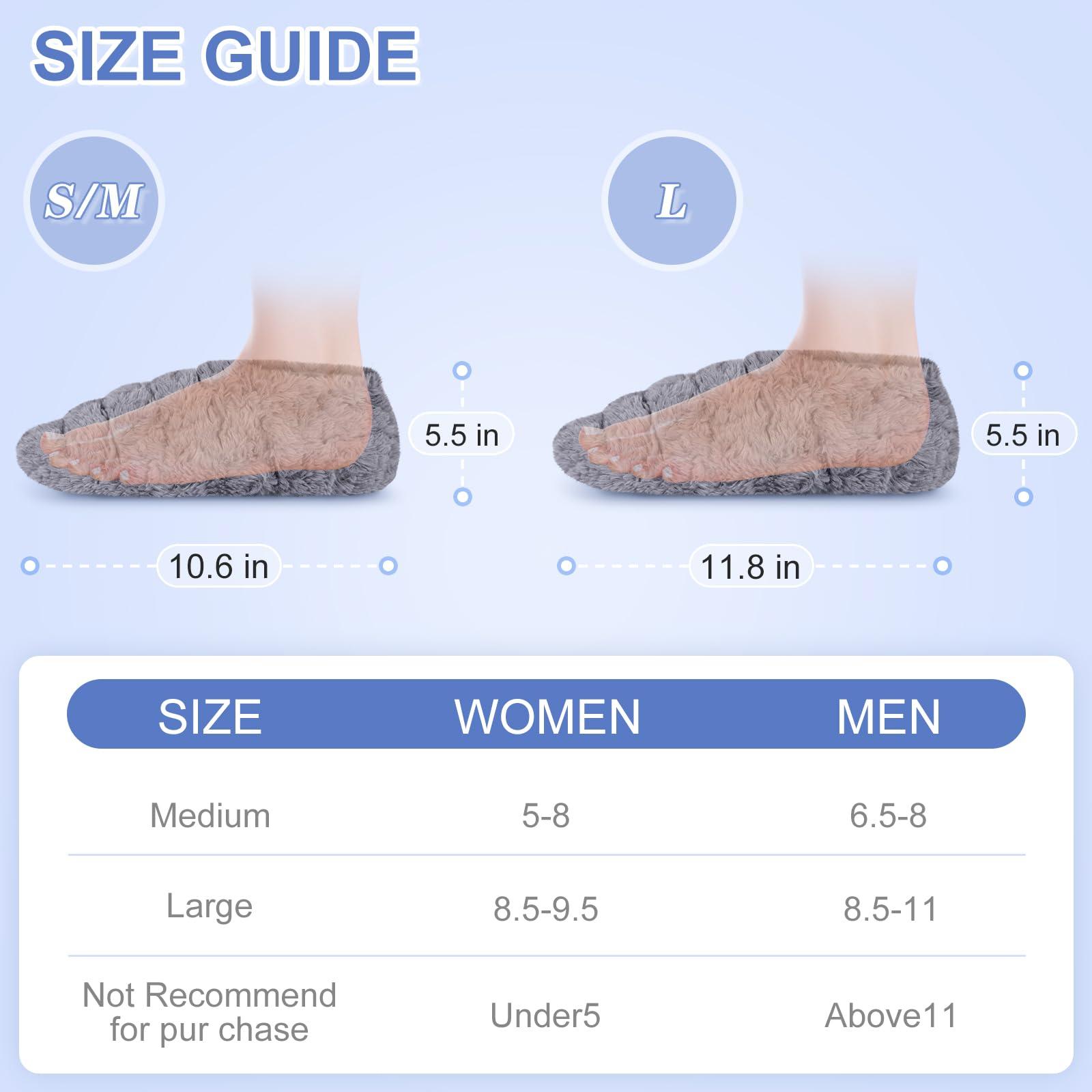 SUZZIPAD SUZZIPAD Microwavable Heated Slippers and Feet Warmer for Cold Feet, Foot Warmer for Bed, Microwave Slippers for Plantar Fasciitis, Achilles Tendinitis, Ankle Pain Relief, L, Unscented