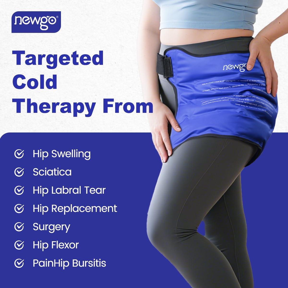 NEWGO NEWGO Ice Pack for Hip Replacement Surgery, Gel Cold Pack Hip Ice Wrap for Hip Bursitis, Sciatica, Flexor Pain, Inflammation, Swelling - Blue
