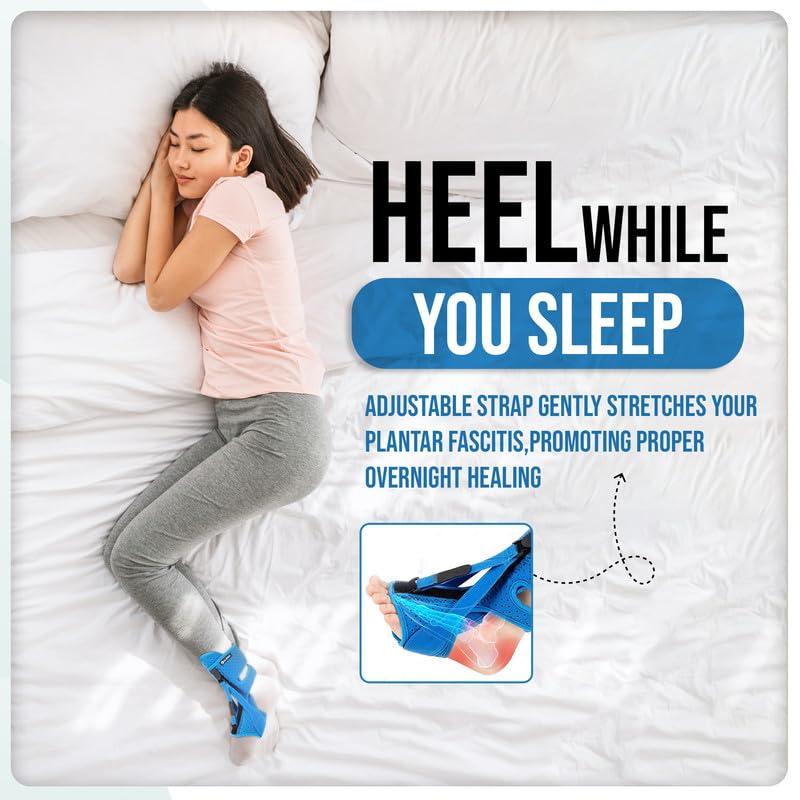 ELESIK ELESIK Plantar Fasciitis Night Splint, Upgraded Plantar Fasciitis Brace for Plantar Fasciitis Relief, Foot Drop and Achilles Tendonitis Brace. Night Splint for Plantar Fasciitis Women & Men, Blue