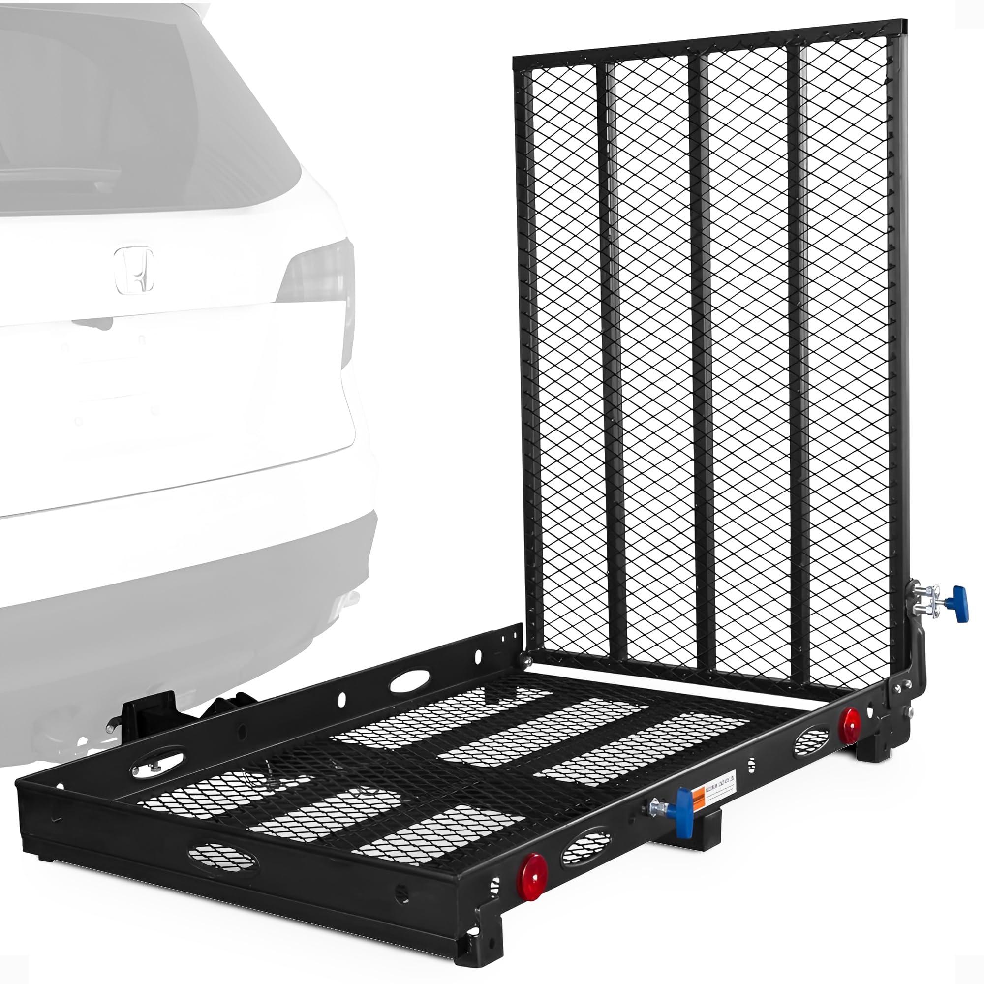 Silver Spring Silver Spring 48" x 27.75" Folding Steel Scooter Wheelchair Carrier w/42" Ramp, 500 lb. Cap, Hitch Mount