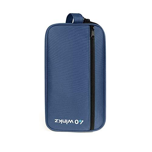 40Winkz 40Winkz Travel Carrying Bag compatible with ResMed AirMini, Portable CPAP Equipment Bag and Supplies Storage Bag with Shoulder Strap, Organizer Carrying Case with Luggage Strap (Navy)