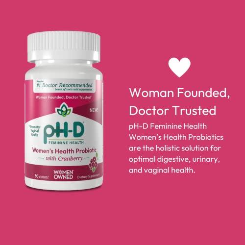 pH-D Feminine Health Support pH-D Feminine Health - Women\'s Health Probiotic with Prebiotic Blend, Cranberry Fruit Extract - Oral Supplement - 30 Count