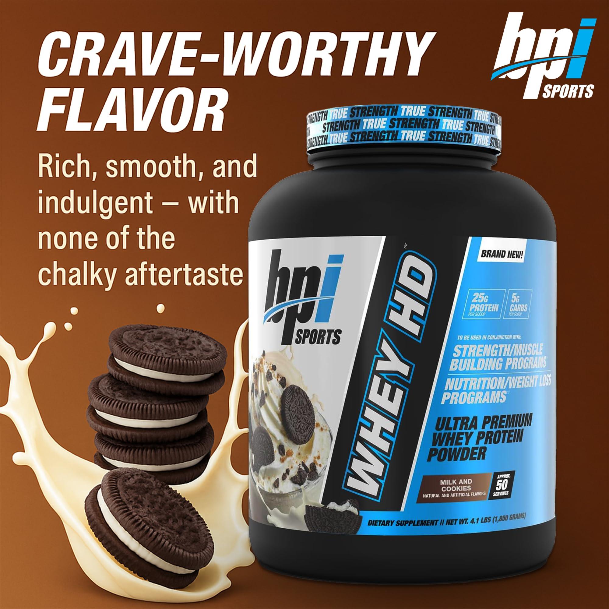 BPI Sports BPI Sports Whey HD Ultra Premium Protein Powder, Milk and Cookies, 4.1 Pound