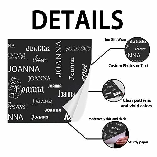 Artsadd Custom Name on Gift Wrapping Paper Personalized Gift Wrap Wrapping Paper Roll with Text Custom Wrap Gift Unisex Adult Men Women Kids Baby for Birthday Anniversary Valentine Mother Father Christmas Day