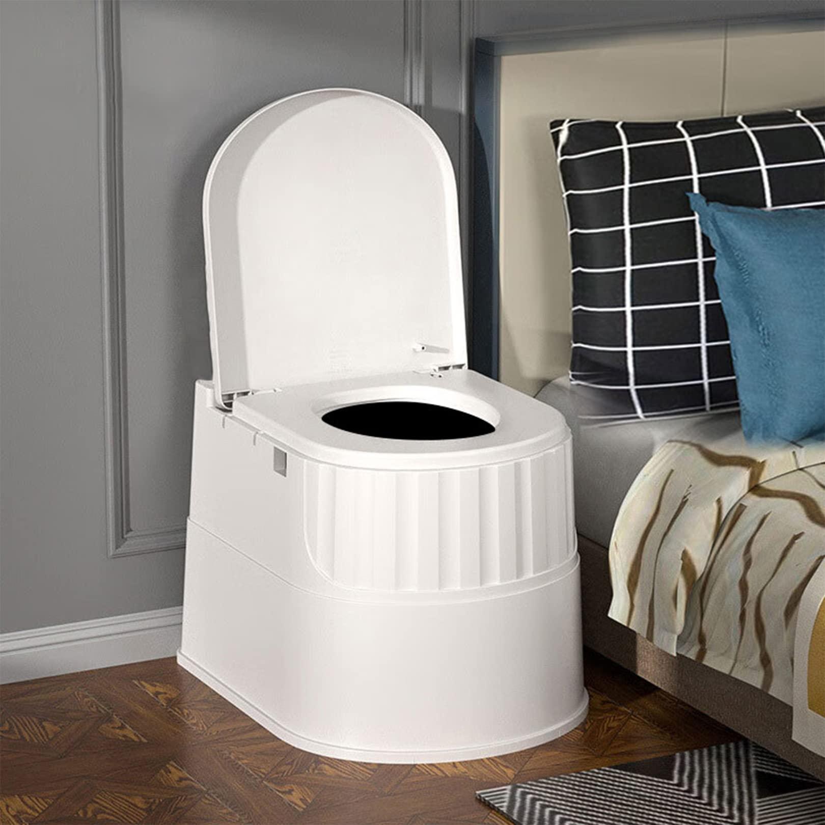 NileMAll Portable Toilet | Indoor Outdoor Commode w/Detachable Inner Bucket, Lightweight Toilet Chair Household for Adult Camping, Boat, Van, Emergency Use