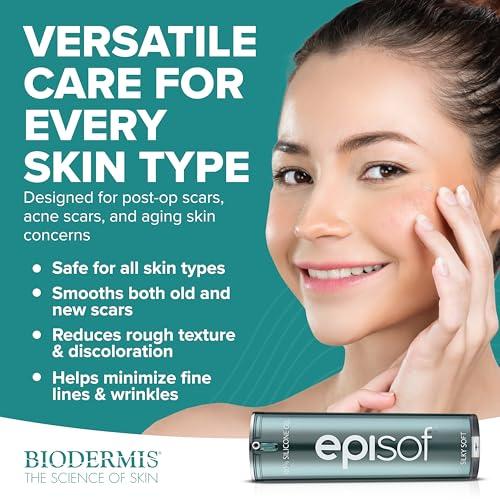 BIODERMIS Biodermis Episof Silicone Scar Gel Pump, Premium Grade Skin Repair Silicone Gel for Scars, Stretch Marks, Fine Lines & Wrinkles - Advanced Scar Care, Fast-Drying, Non-Oily, Scar Cream Post Surgery