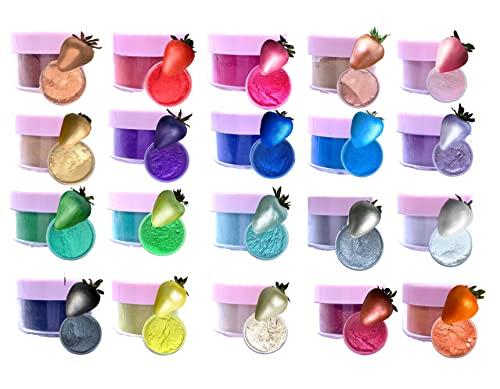 exim Valentine Edible Luster dust for cake decoration, Red and Burgundy dusting powder,Metallic Food paint 5 grams each food grade 100% edible set