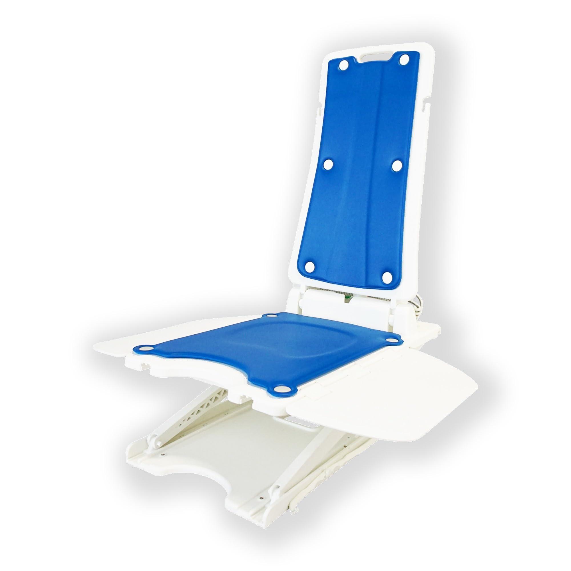 Mobile Stairlift.com Mobile Patientlift Bridge Bath Lift Chair- Electric Powered Whisper Quiet Adaptive Medical Bathroom Shower Chair for Bathtubs and Bathing Bench Aid for Seniors, Disabled and Elderly