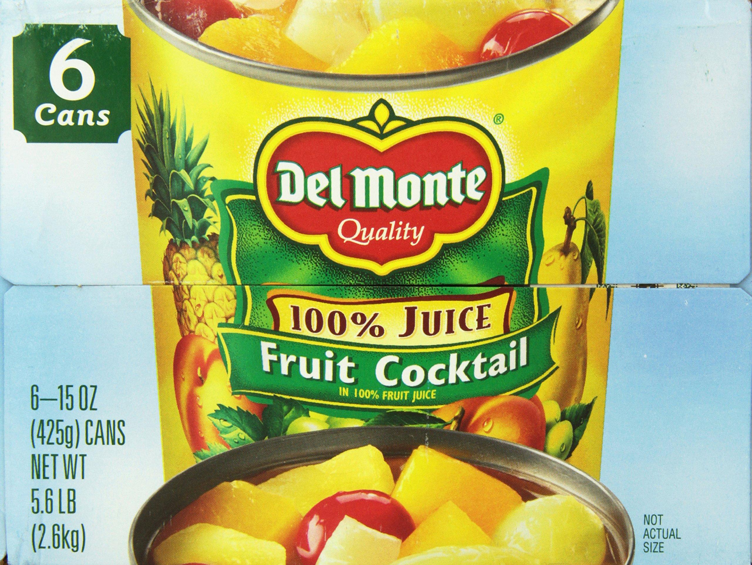 Del Monte Del Monte Canned Fruit Cocktail in 100% Fresh Juice, 15 Ounce (Pack of 6)