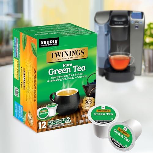 Twinings Twinings Pure Green Tea K-Cup Pods for Keurig, 12 Count (Pack of 6), Smooth Flavour, Enticing Aroma, Caffeinated, Enjoy Hot or Iced | Packaging May Vary