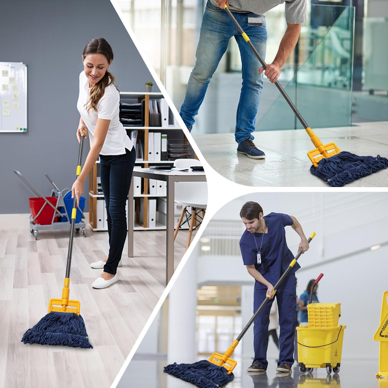 COCONUT COCONUT Mop Handle Commercial Heavy Duty, 60 inch Mop Stick Replacement Metal Adjustable Mop Pole for Industrial Household Floor Cleaning, 2 Pack