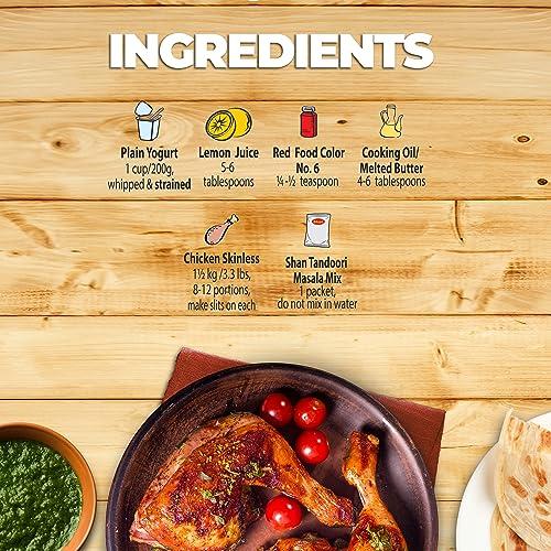 Shan Shan - Tandoori Masala Seasoning Mix (50g) - Spice Packets for Tandoori Style Chicken (Pack of 3)