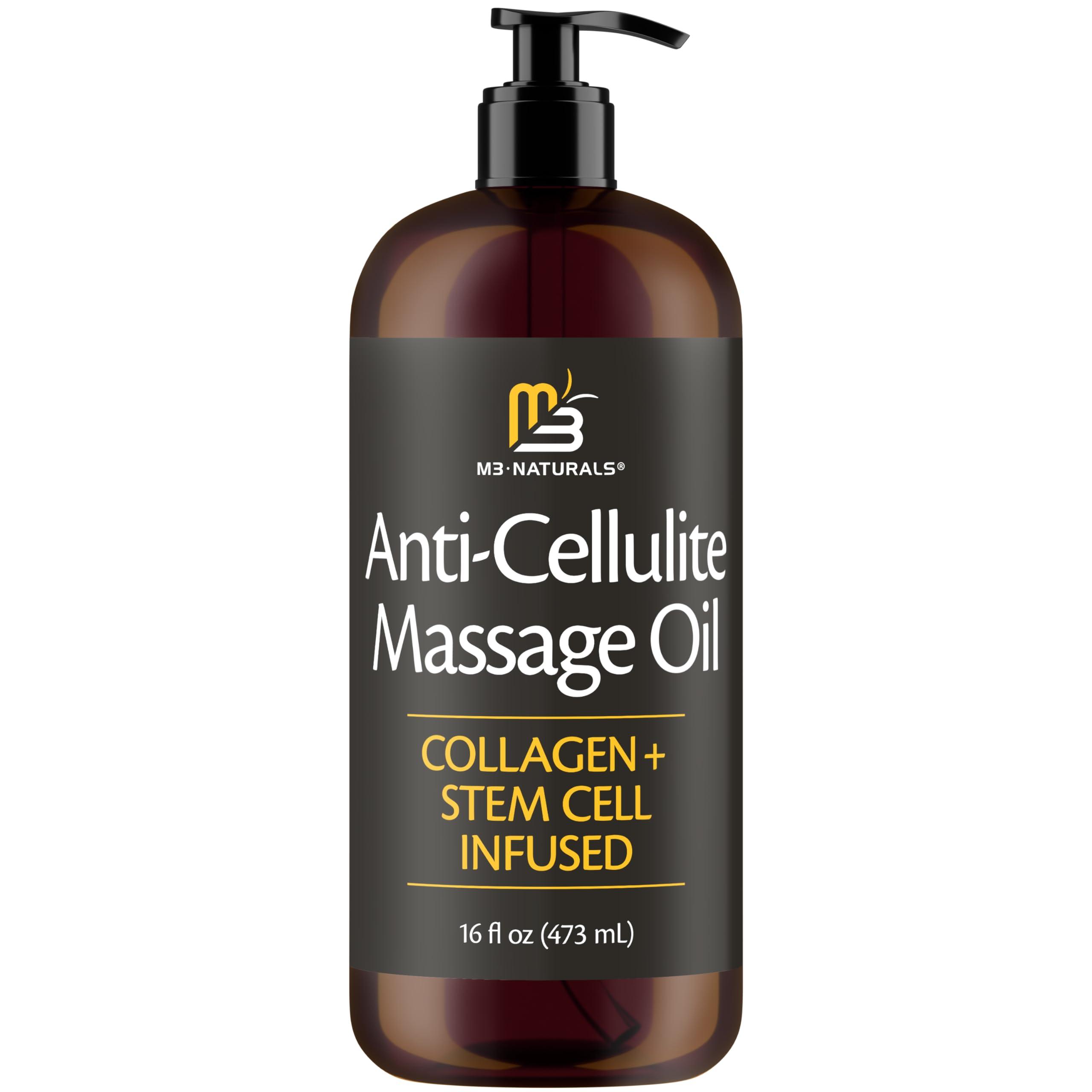 M3 Naturals Anti-Cellulite Massage Oil, 2 Pack, Collagen and Stem Cell Skin Tightening Therapy for Women, 8 Fl Oz Each by M3 Naturals