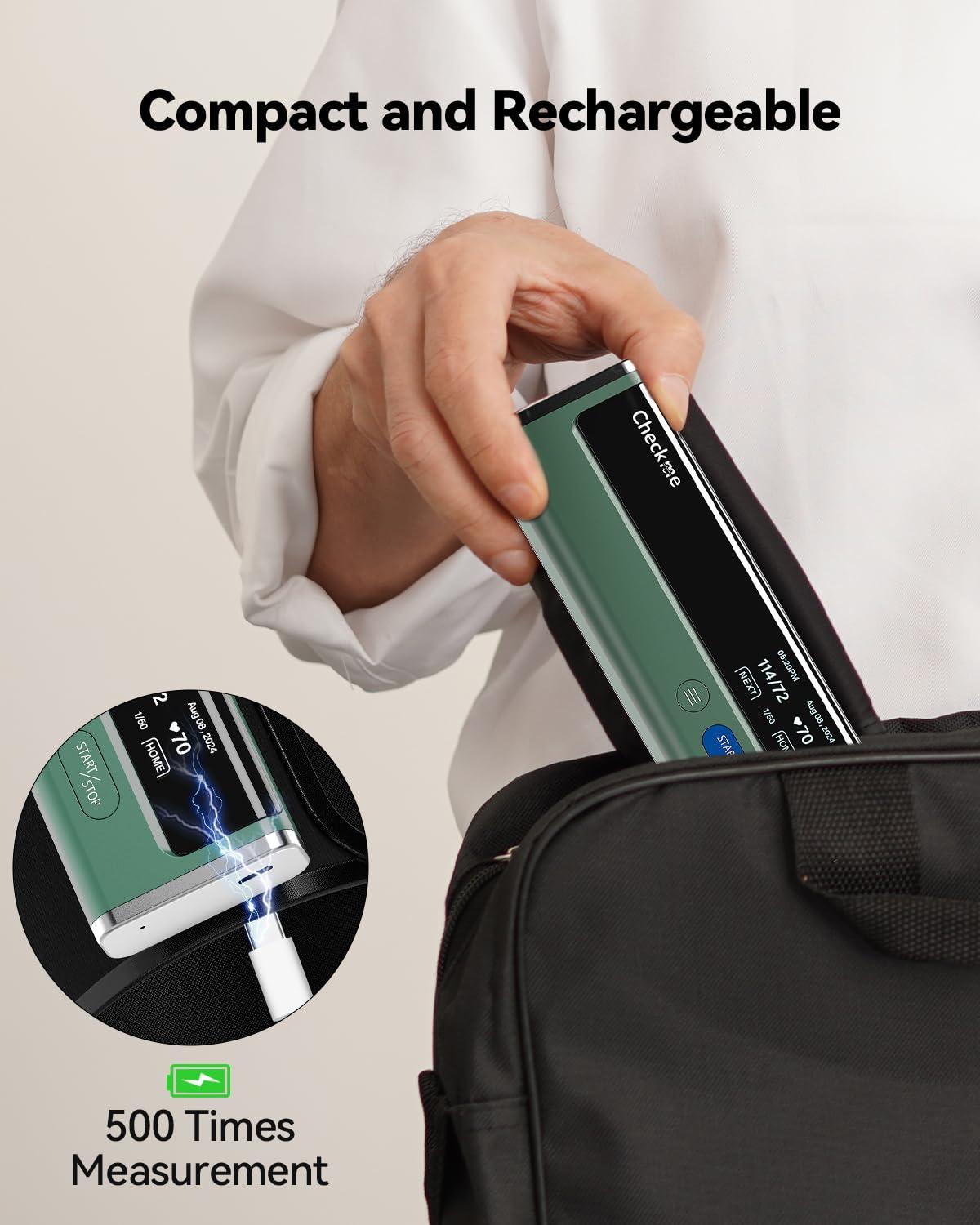 Checkme Checkme Blood Pressure Monitor for Home Use - Upper Arm Cuff, Bluetooth BP Machine, Accurate Readings in 30 sec, App Enabled for iOS & Android, Stores 50 BP Readings, FSA/HSA Eligible, Green