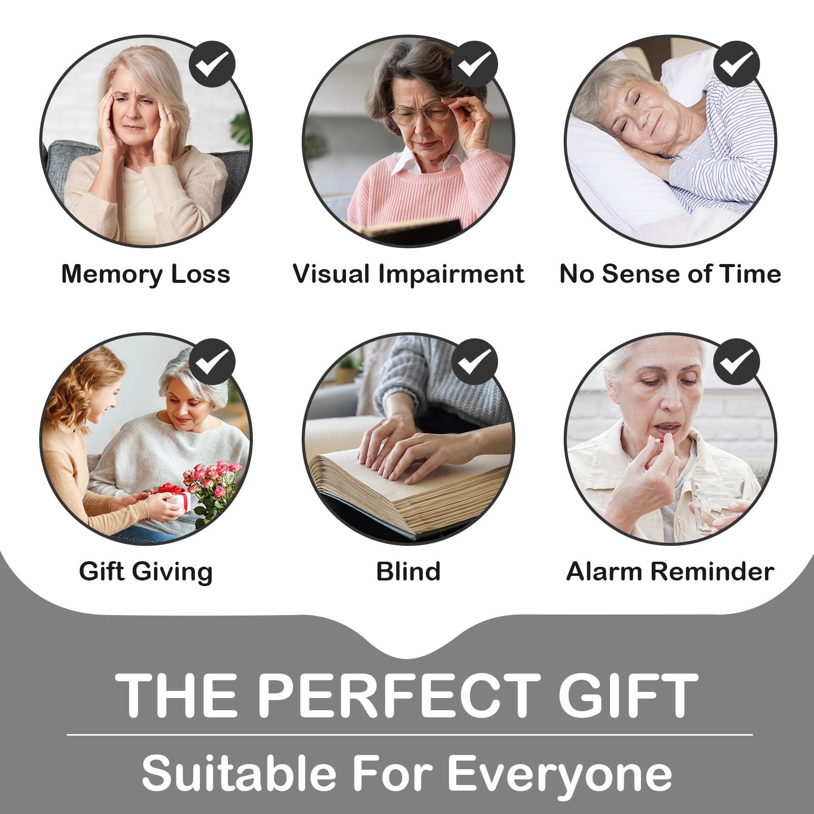 Hearkent Hearkent Talking Watch for Visually Impaired and Seniors Large Numbers, Voice Watch for Blind and Elderly, Talking Watch with Clear American Accent Women(Black)
