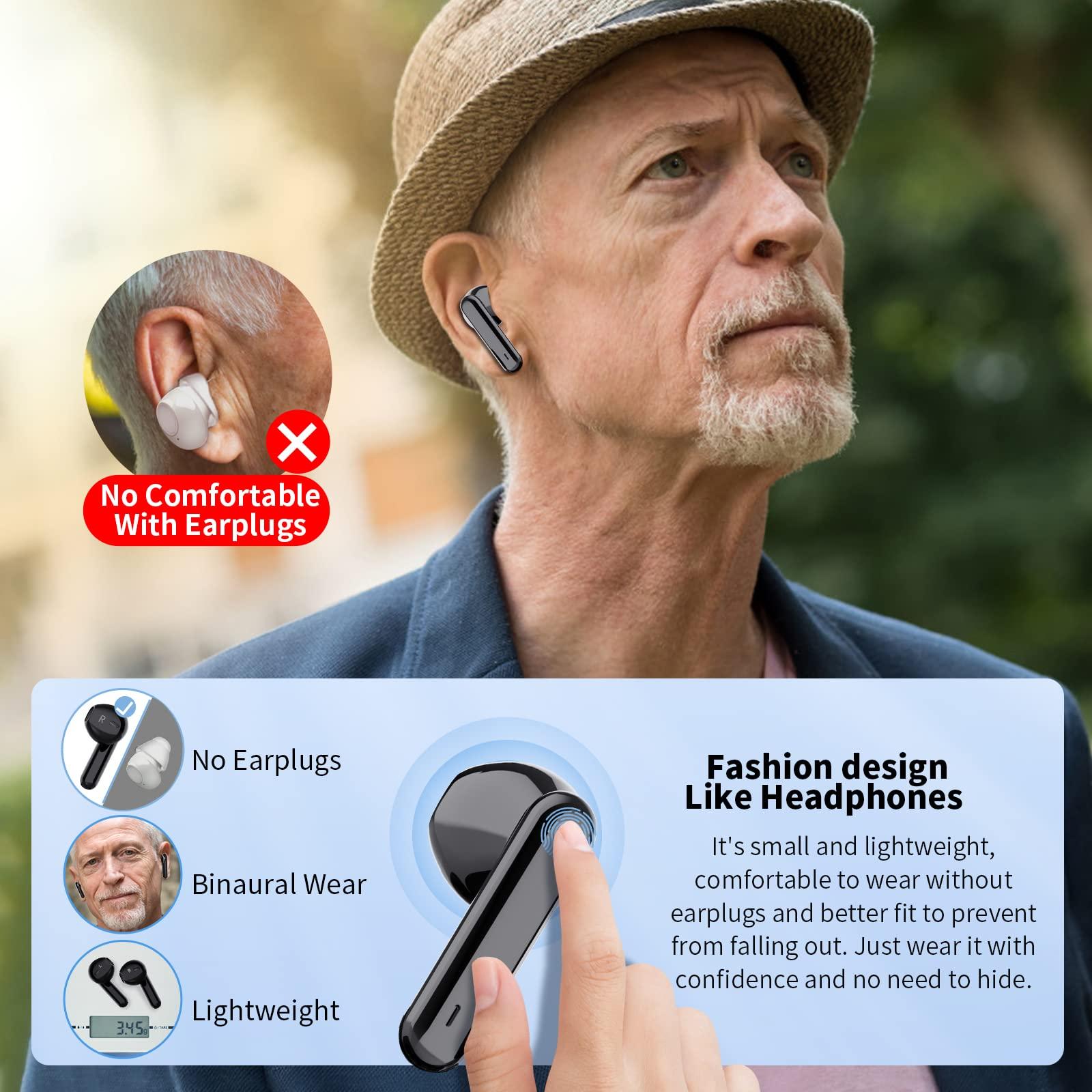 Earbyear Hearing Aids, Earbyear Rechargeable Hearing Aids for Seniors with Noise Cancelling, Hearing Amplifier Personal Sound Amplification Devices with Portable Charging Case