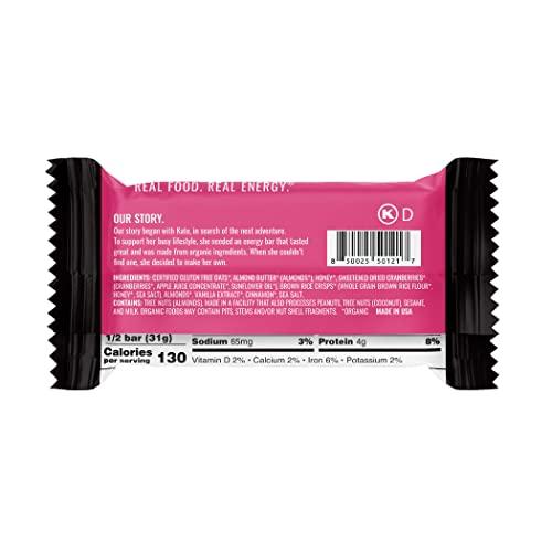 Kate's Kate’s Real Food Organic Energy Bars, Non-GMO, All-Natural Ingredients, Gluten-Free and Soy-Free Healthy Snack with Natural Flavors, Oatmeal Cranberry & Almond (Pack of 12)