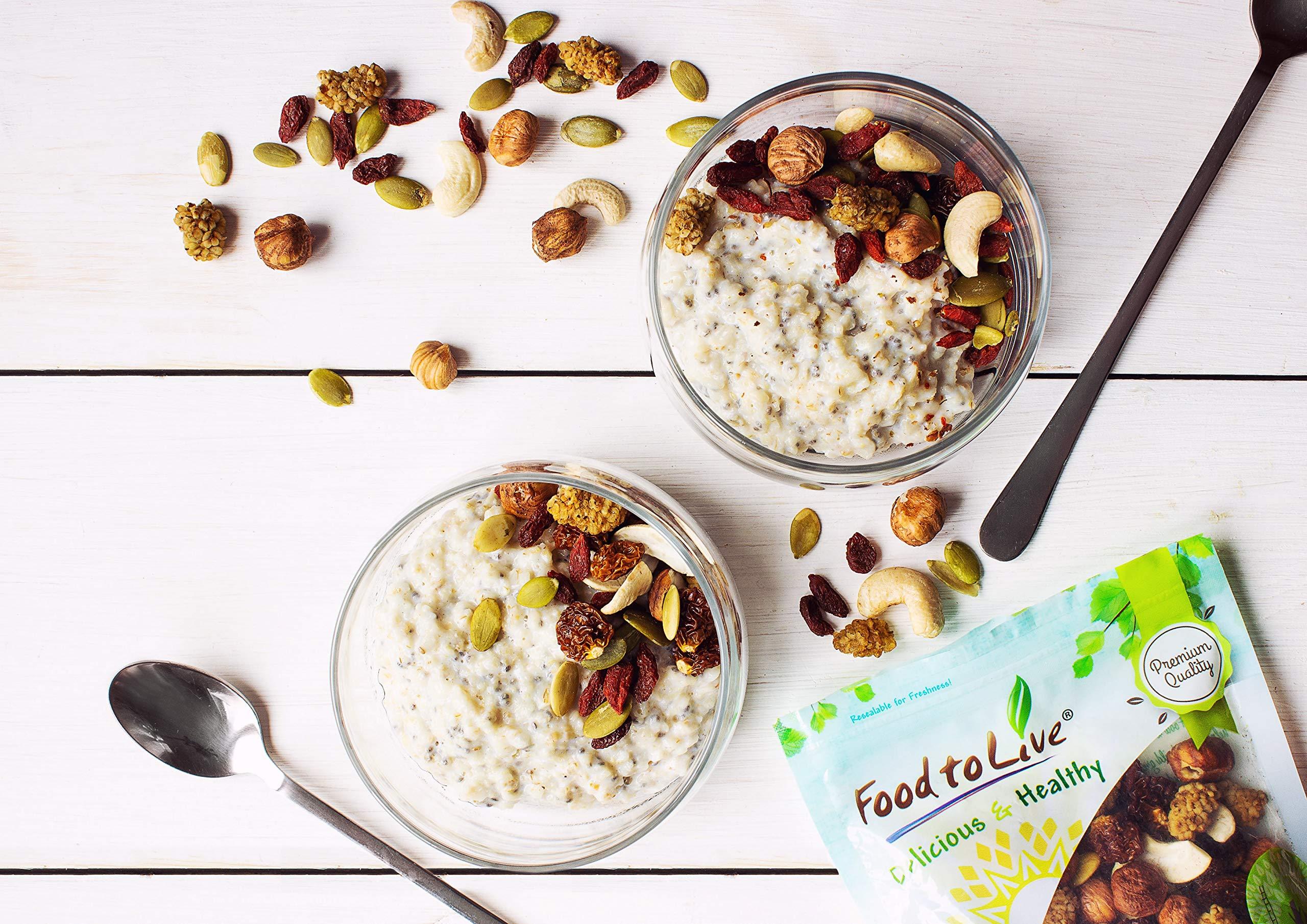 Food to Live Food to Live Organic Antioxidant Trail Mix, 1 Pound Contains Mulberries, Goji Berries, Golden Berries, Pumpkin Seeds, Hazelnuts, Cashews. Non-GMO.