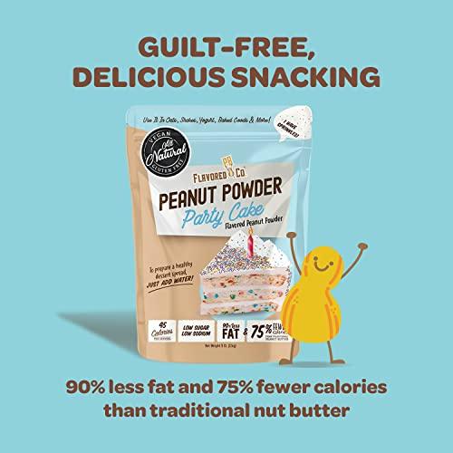 FLAVORED PB CO. Flavored PB Co. Peanut Butter Powder, Low Carb and Only 45 Calories, All-Natural from US Farms (Party Cake)