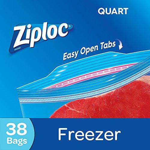 Ziploc Ziploc Quart Food Storage Freezer Bags, Grip 'n Seal Technology for Easier Grip, Open, and Close, 38 Count, Pack of 3 (114 Total Bags)