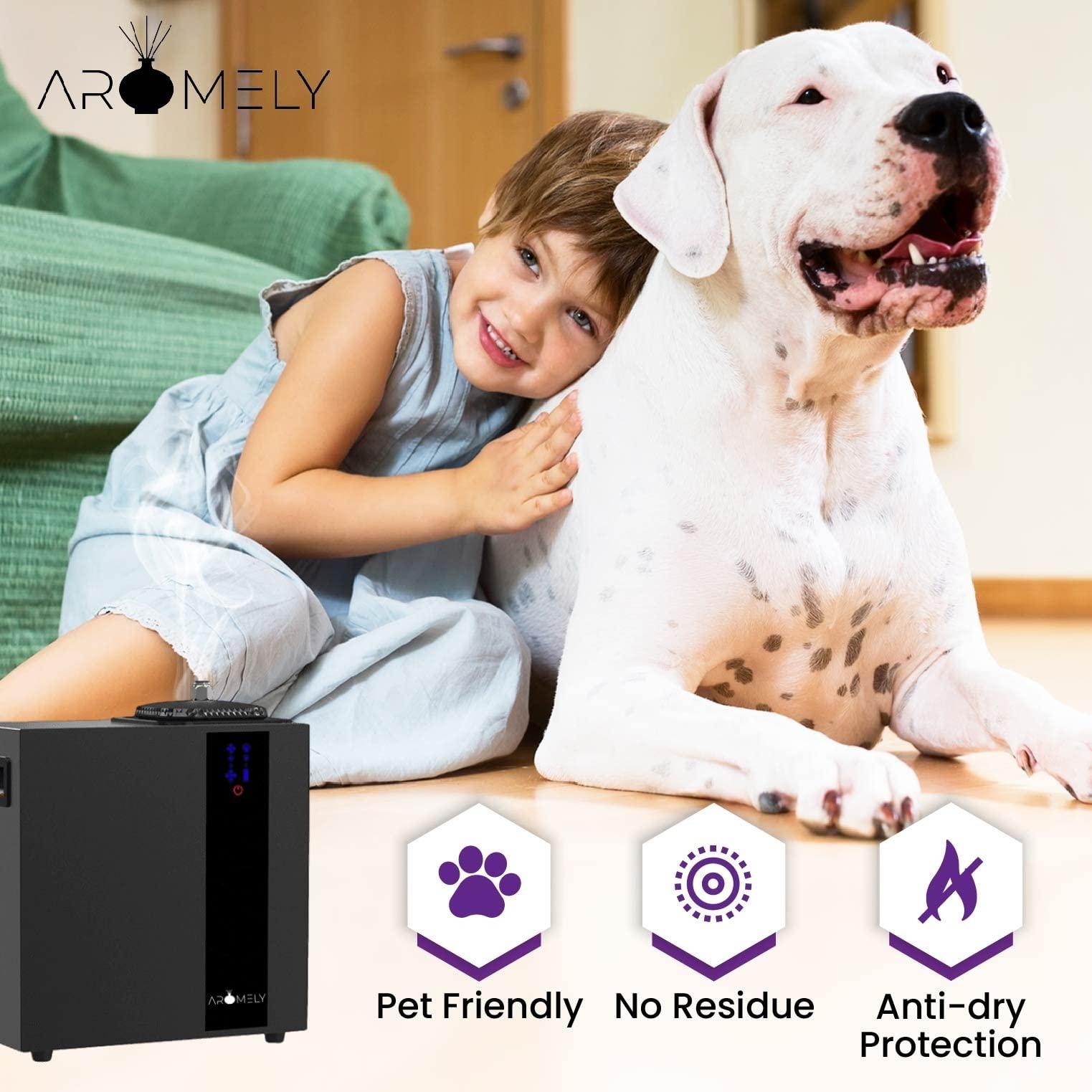 AROMELY Aromely Smart Bluetooth HVAC Scent Diffuser, Aromatherapy Nebulizing Waterless Diffuser for Home, Office, Large Room, Perfect Aroma Diffuser Up to 16,000 SQSF with Large 800ml Oil Bottle - Black.