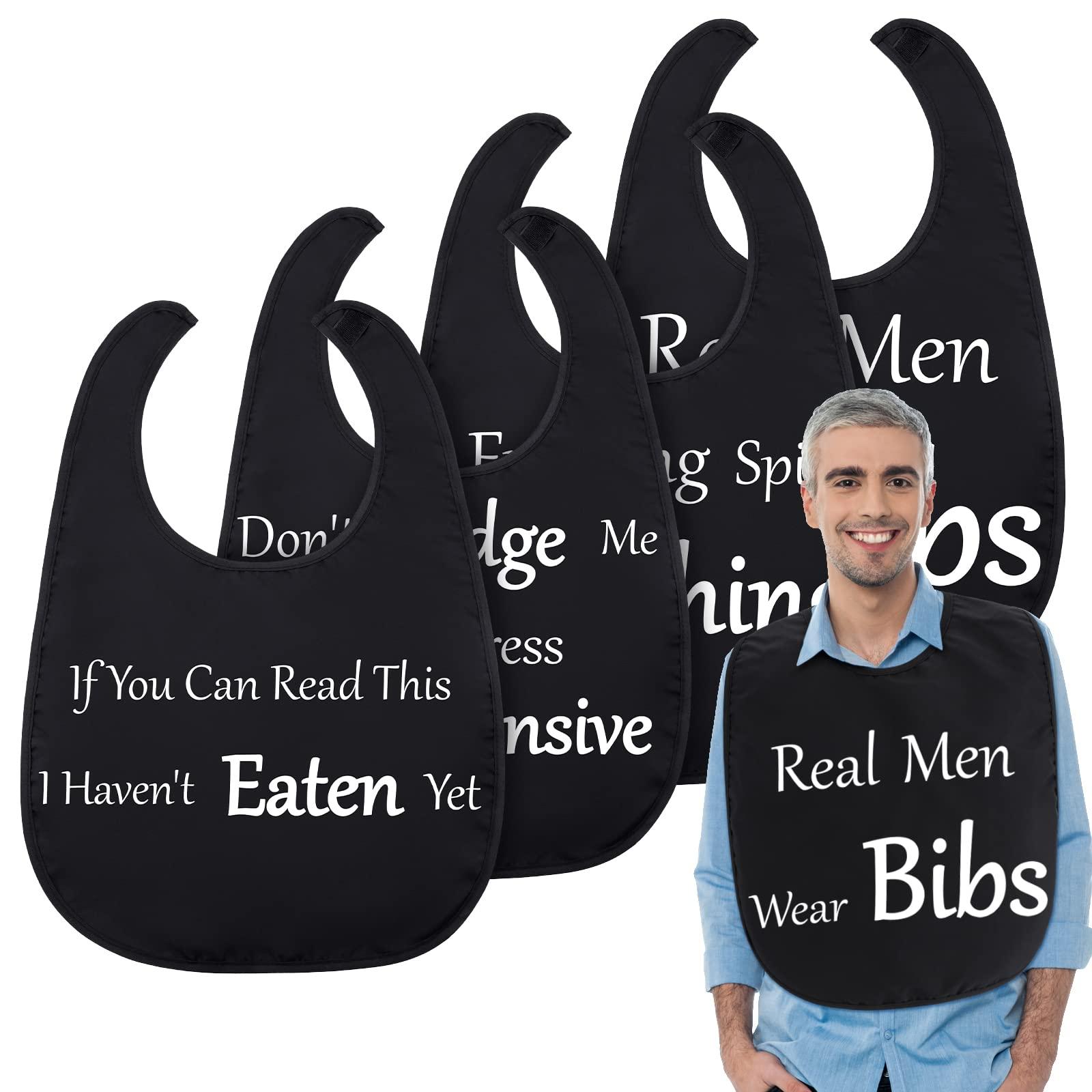 Zhanmai Zhanmai 4 Pcs Funny Large Adult Bibs Washable Dining Clothing Protectors for Women Men Eating Feeding (Elegant Style)