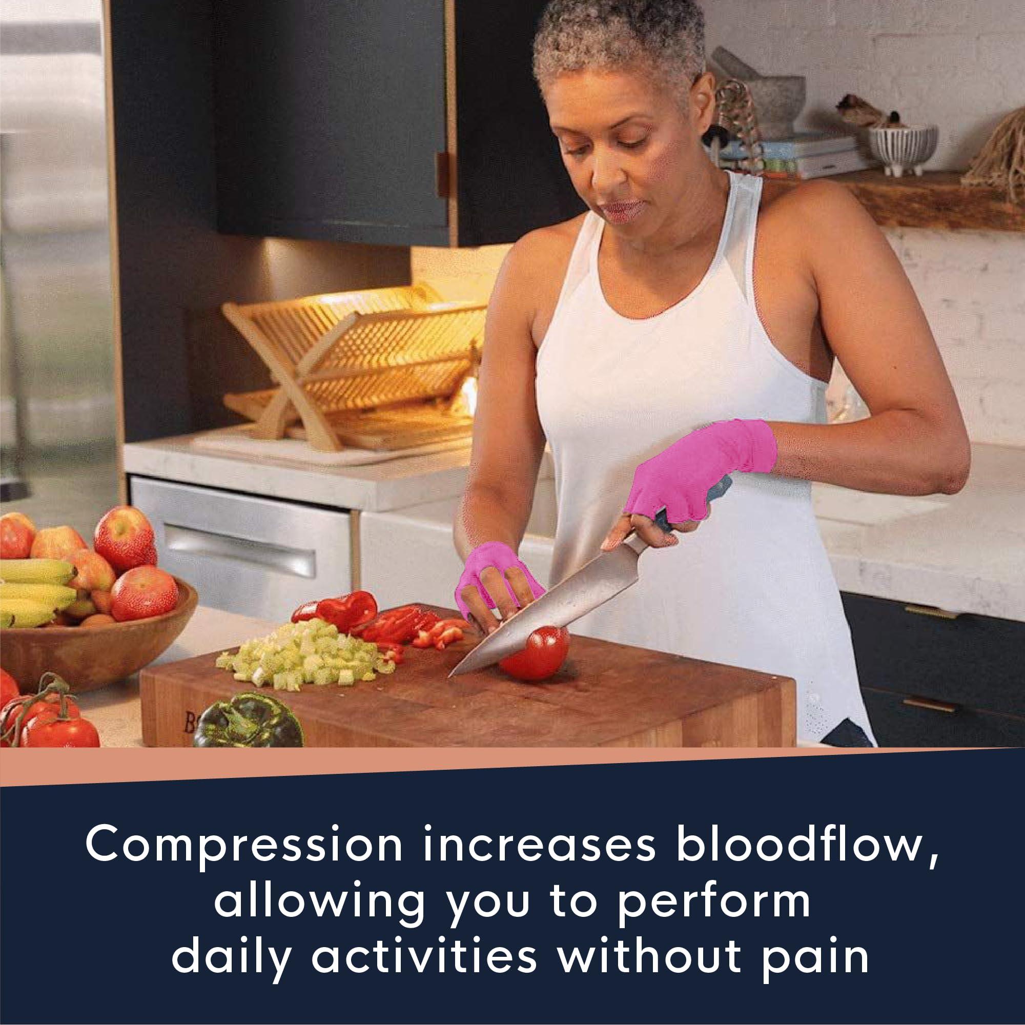 Copper Compression Copper Compression Arthritis Gloves | Fingerless Arthritis Carpal Tunnel Pain Relief Gloves For Men & Women | Hand Support Wrist Brace For Rheumatoid, Tendonitis, Swelling, Crocheting 2 Pairs Black S