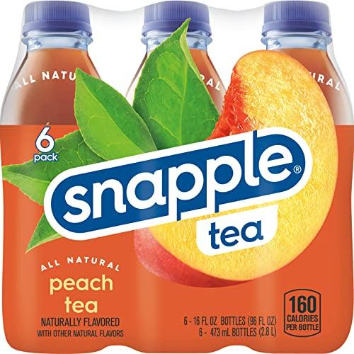 Snapple Snapple Peach Tea, 16 fl oz recycled plastic bottle, 6 pack