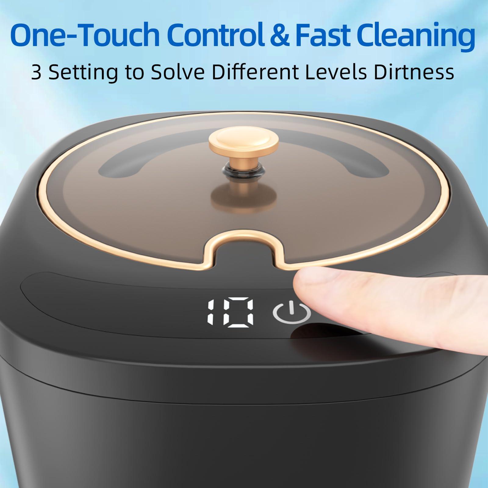 Raccomb Ultrasonic Cleaner for Retainer, Dentures, Mouth Guard, Aligner, Whitening Trays, 255ML 43kHz Jewelry Cleaner Ultrasonic Machine, Portable Ultrasonic Retainer Cleaner for Home Travel, Ideal Gift