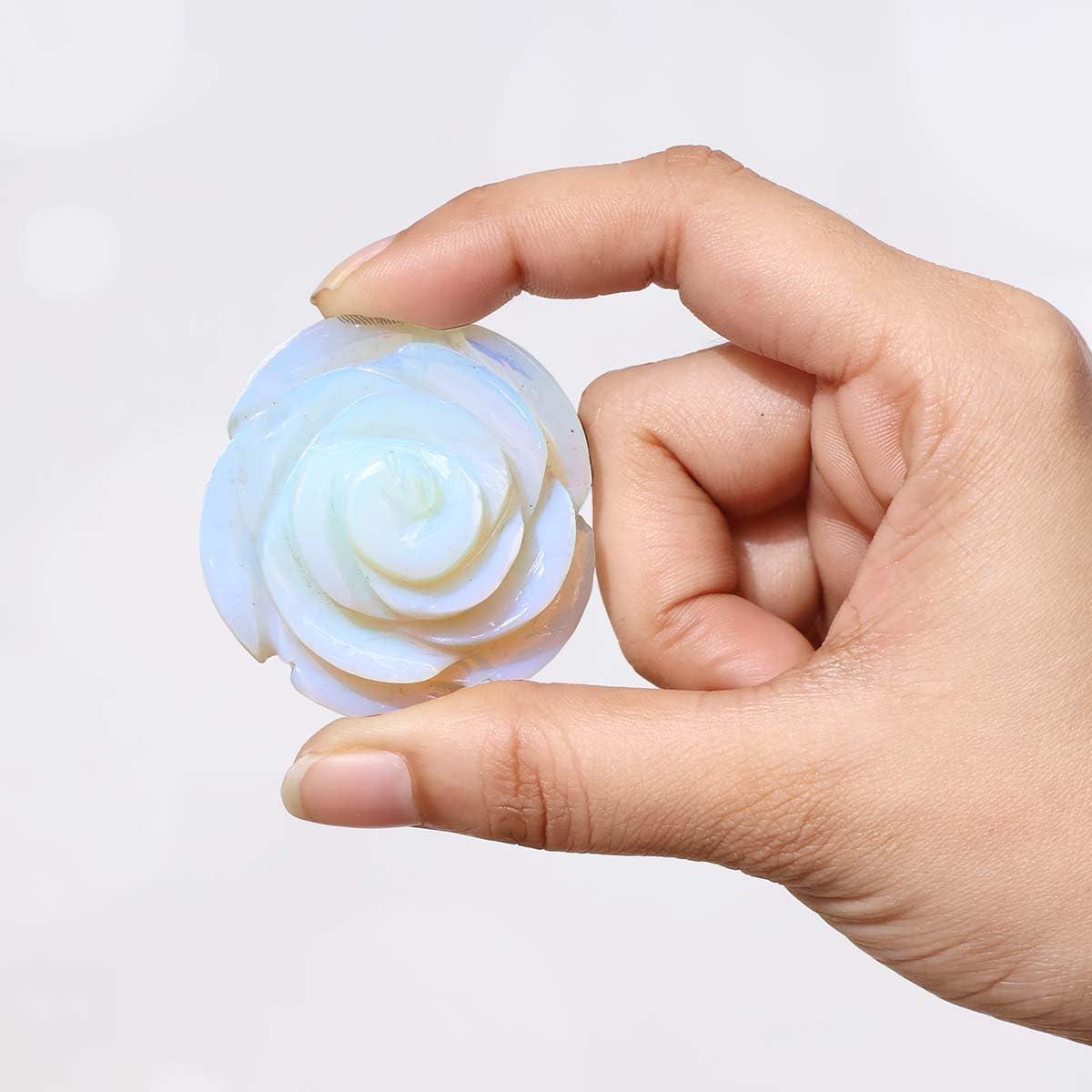 Shubhanjali Shubhanjali Opalite Crystal Flower 60-70 gm Natural Opal Stone Sky Blue Crystal Flower Gemstone for Reiki Healing