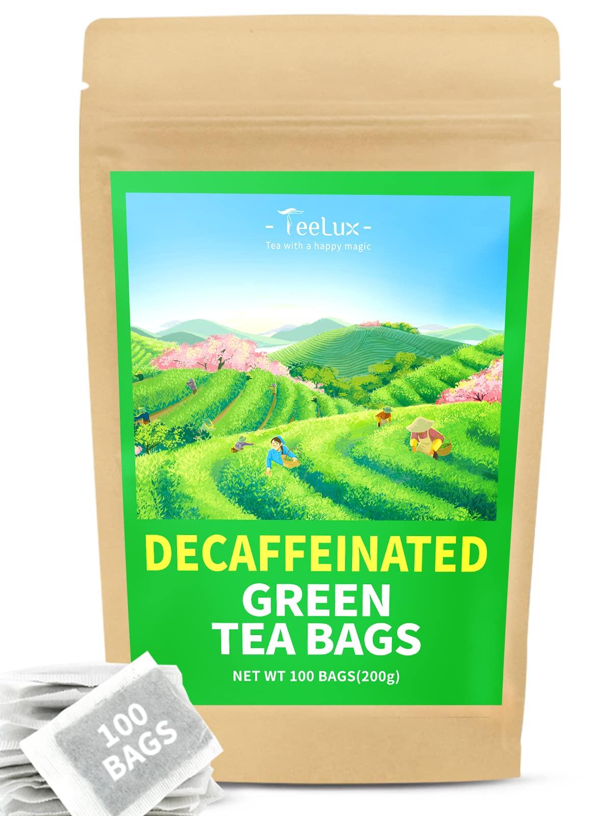 TeeLux TeeLux Decaf Green Tea Bags, Pure Decaffeinated Green Tea, Super Antioxidant, 100 Count Tea Bags for Hot & Iced Tea