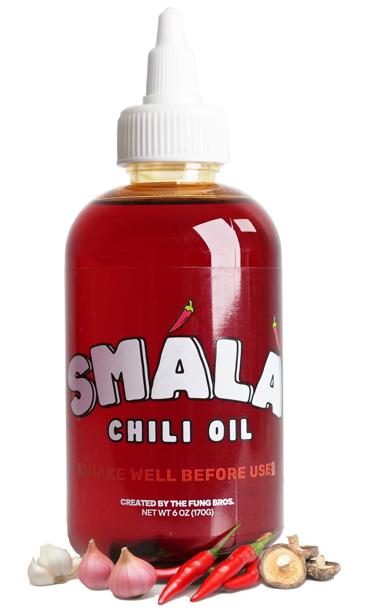 Smala Sauce Smala Chili Oil Sauce - Tingly, Spicy, Savory, Umami - Perfect For Pizza, Meat, Veggies, Ramen, Noodles, Dumplings - Garlic, Onion, Sichuan Pepper - Made In USA - Vegan, Gluten Free (6 oz - 1 Pack)