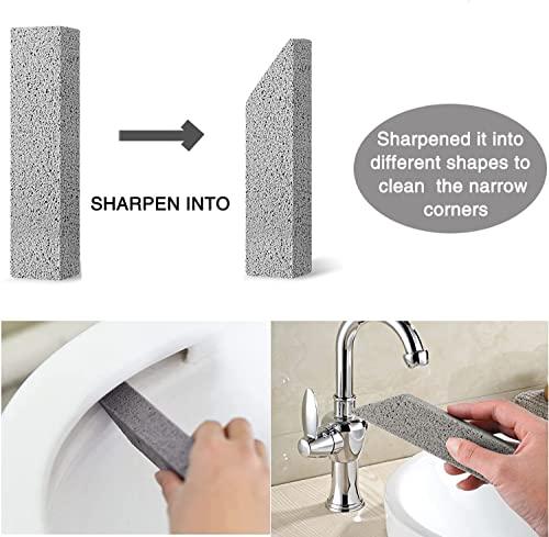 FALAMON 6 Pack Pumice Stone for Toilet Bowl Cleaning, Scouring Stick Remove Toilet Bowl Hard Water Rings, Calcium Buildup and Rust Suitable for Cleaning Toilet, Bathroom, Kitchen Sink, GrillGray