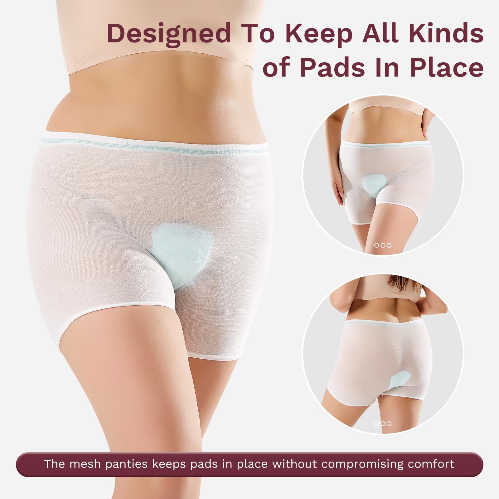 HANSILK HANSILK Mesh Underwear Postpartum 8 Counts High Waist Hospital Mesh Panties Breathable,Delivery Post Surgical Recovery C-section Underwear