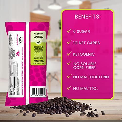 SWEET LUV Keto Sugar Free Chocolate Chips - Stevia Sweetened, 1g Net Carb, 80% Cocoa - Gluten & Dairy Free Vegan Non-GMO Low Carb Paleo Friendly Dark Mini Chocolate Chips For Baking 9 oz (1 Pack)