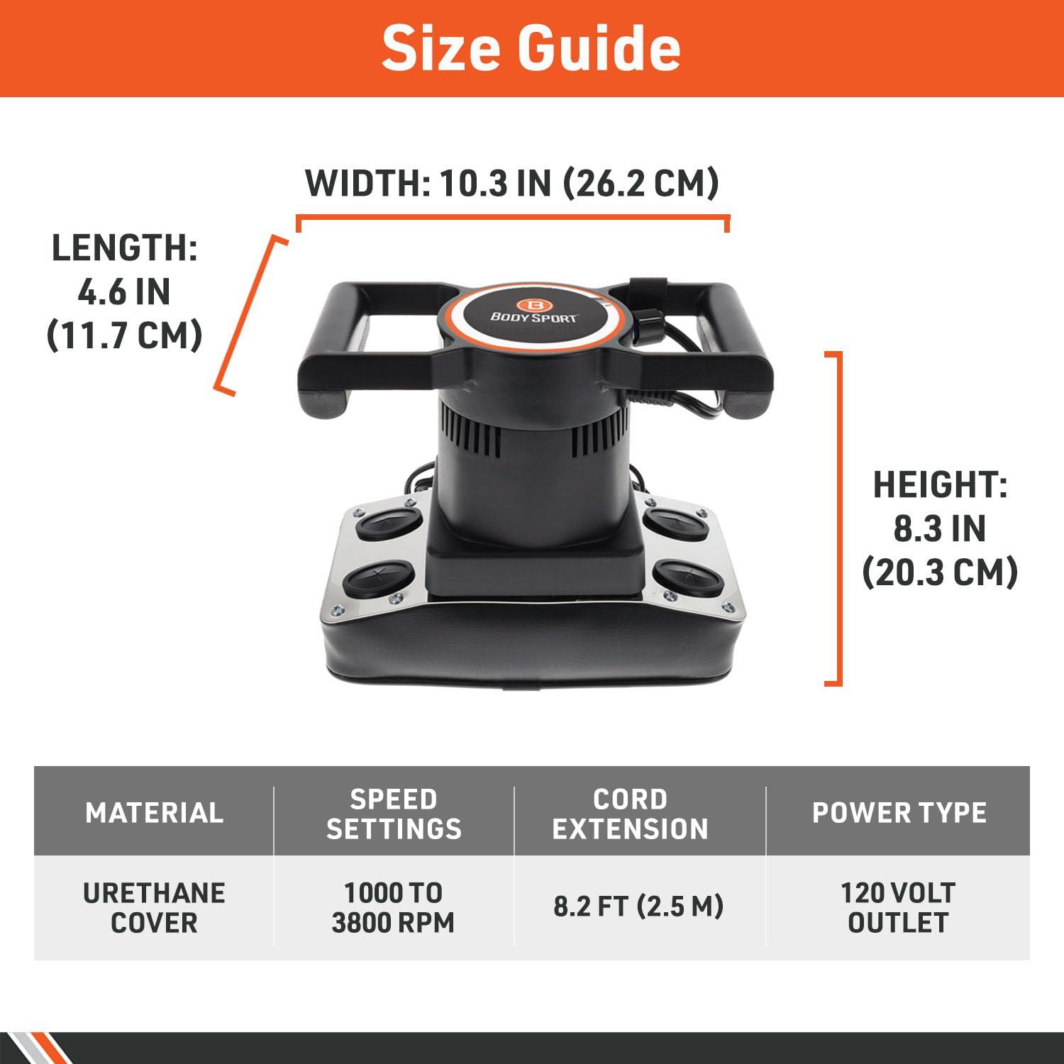 Body Sport Body Sport Therapeutic Variable Speed Professional Vibrating Massager for Pain & Aching Muscle Relief High-Powered, Effective, Chiropractic Myofascial Release Tool & Trigger Point Therapy