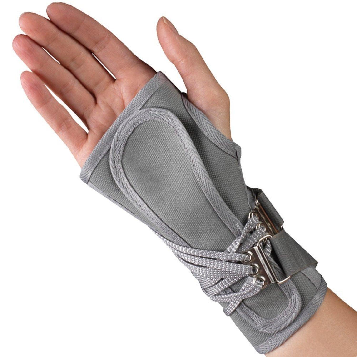 OTC OTC Wrist Splint, Cock-Up Lacing, Canvas, ProChoice, Grey, Large (Right Hand)