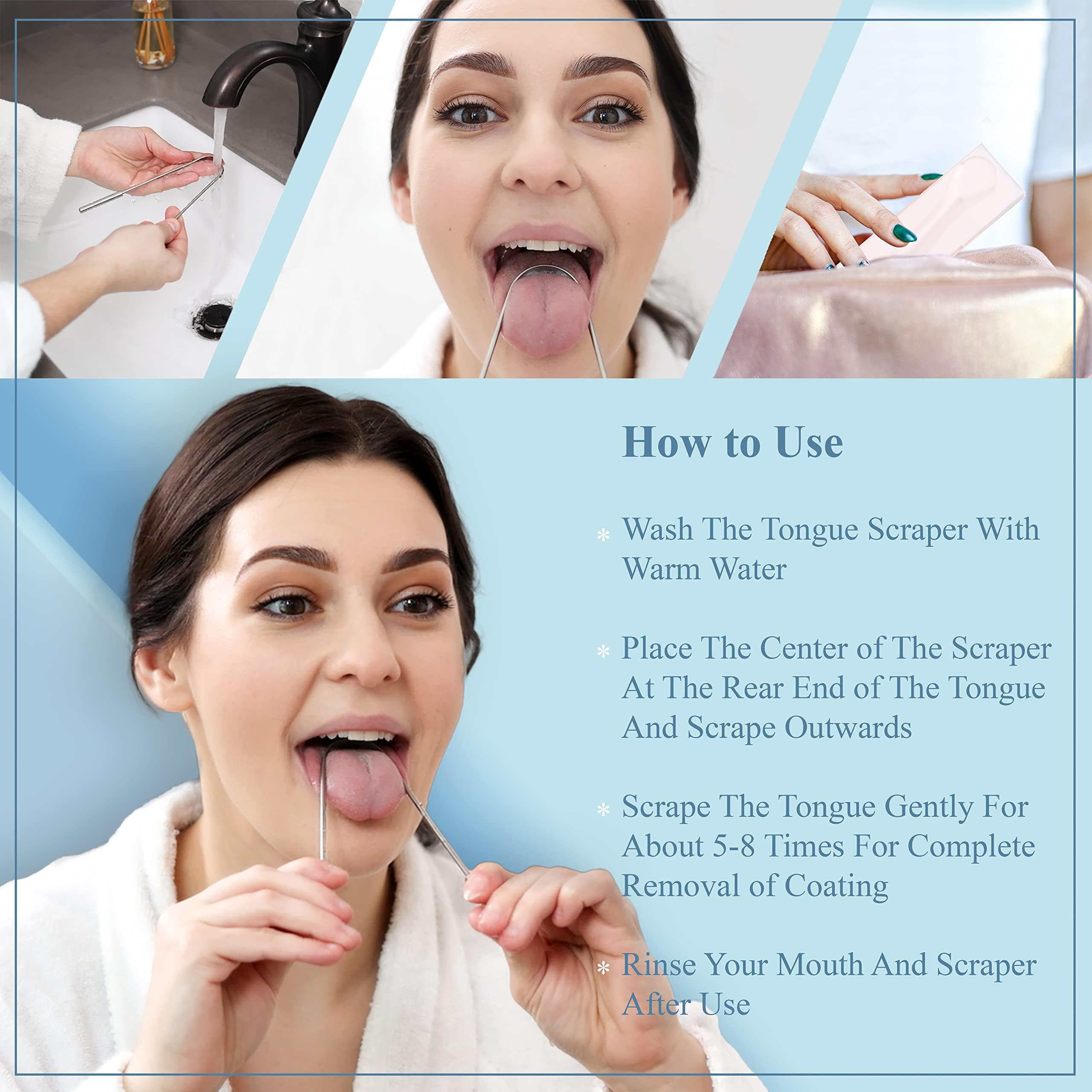 mastermedi MasterMedi Tongue Scraper with Case Easy to Use Tongue Scraper for Adults, Tongue Cleaner for Oral Care & Hygiene (Single Pack (with Travel Case))