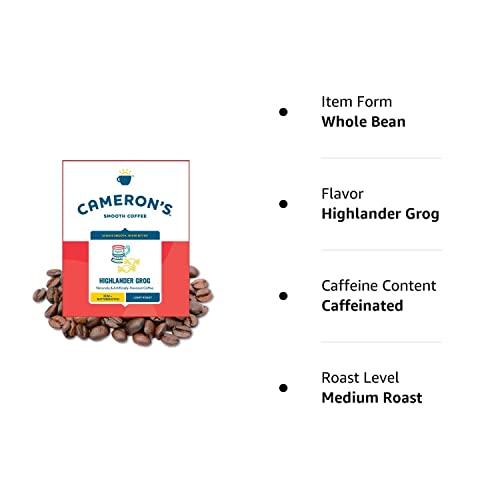 Cameron's Coffee Cameron\'s Coffee Highlander Grog Flavored Whole Bean Coffee, Light Roast, 100% Arabica, Bulk, 4-Pound Bag, (Pack of 1)