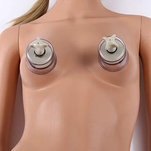 JEATHA JEATHA 2Pcs Vacuum Suction Cup Rotating Twist Nipple Suckers Body Breast Massager Cup Cupping Toy for Adults Breast Pump White 5.0cm