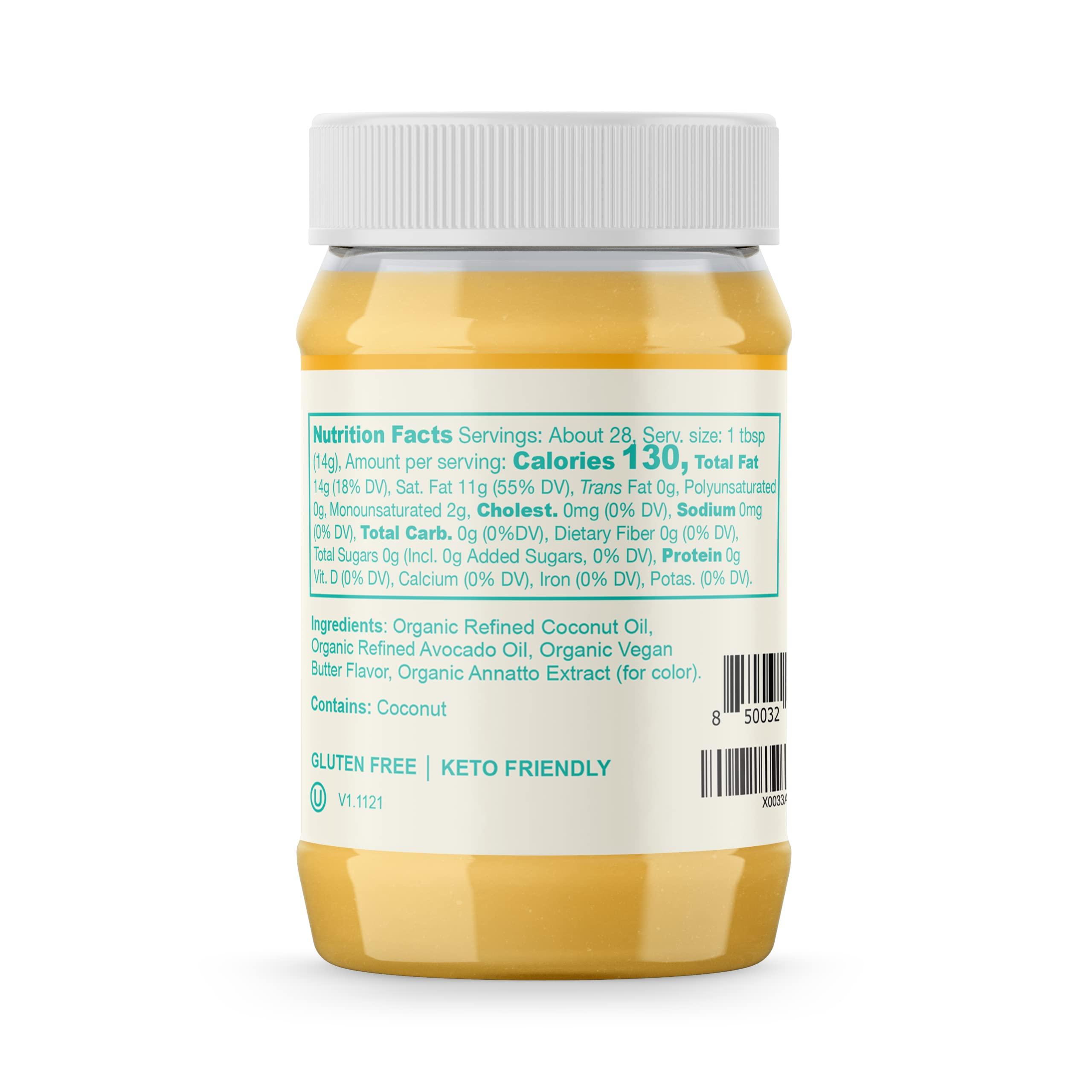 LIVLO Livlo Organic Vegan Ghee - Plant Based Butter - No Refrigeration Necessary - Dairy, Soy Free, and Gluten Free Substitute to Ghee and Butter - 14 oz.
